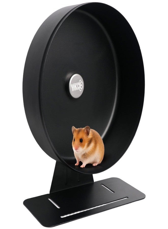 YKD 11.8" Silent Hamster Exercise Wheel, Aluminum Alloy Noiseless Running Wheel for Syrian Hamsters, Fancy Rat, Hedgehogs and Small Pets (Base-Black) - Image 1